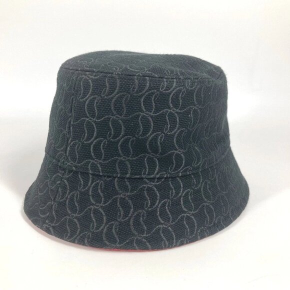 Christian Louboutin Logo CL bucket hat bob hat cotton Black/Red Unused main image 6